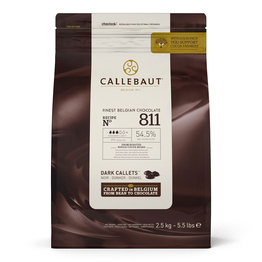 Callebaut Dark 811 - Chocolate Callets (54.5% Cocoa) - 2.5kg